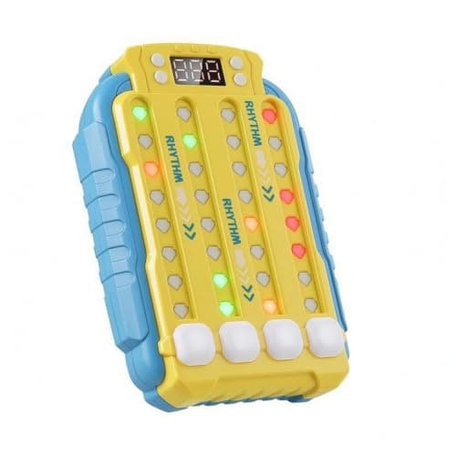 Bnf Finger-Press LCD Rhythm Game Toy Interactive Handheld Rhythm Game Toy Compact Illuminated, Yellow