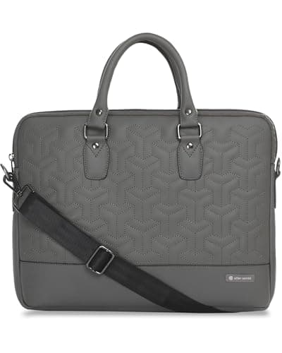 eller santé® 15 Inch Laptop Bag Leather Collection Messenger Organizer Shoulder Sling Office Bag for Men & Women With Adjustable Strap for Laptop and MacBook up to 15" (Grey)
