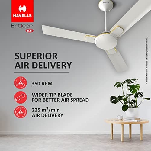 Havells 1200 Mm Fan Enticer Es Pearl White Gold| 2 Stars 3
