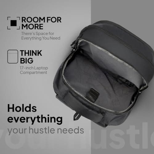 American Tourister Valex | 28L Backpack | 17" Laptop Bag | 2 Compartments | College & Office Backpack for Men and Women | Black | 1 Year Global Warranty 3