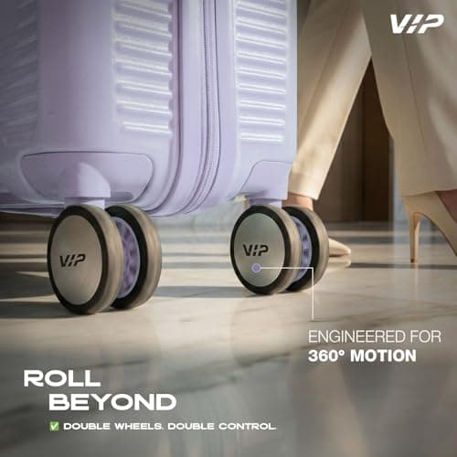 VIP Vero Large Trolley Bag, 77Cm | Anti Theft Zipper with Flushed TSA Lock | Smooth 8 Wheels | 3 Years International Warranty | Lavender 4