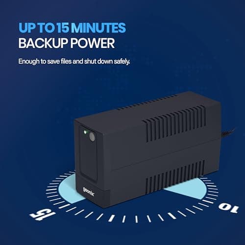 Geonix GXUPS600VA UPS 600VA/360W, Uninterrupted Power Supply System for Desktop PC Computers, Voltage Regulator, Auto Restart, Cold Start Function, BIS Approved, 2 Years Warranty, Black 4