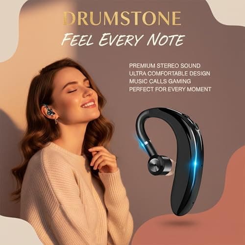 Drumstone Headset with Mic Comfortable Lightweight Design Clear Stereo Sound for Music Calls Online Classes & Gaming Compatible with Mobile Laptop & Tablet 3