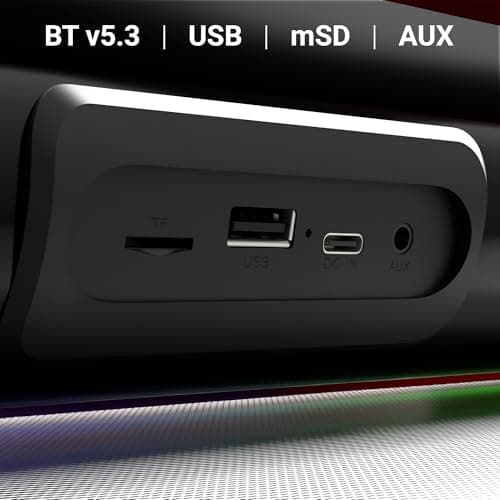 Zebronics Wireless Bluetooth Soundbar, 42 Watts, Upto 7h Playback, Dual 57mm Drivers, Dual Passive Radiators, TWS, Call Function, Type-C Charging, USB, AUX (Vita Bar 301) 5