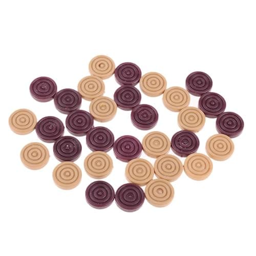 UJEAVETTE 32Pcs Draughts&Checkers&Backgammon Chess Piece for Kids Board Game Learning
