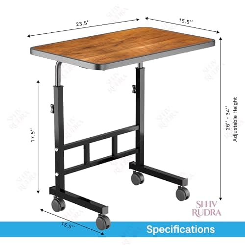 Height Adjustable Multipurpose Office Table for Home/Writing Desk for Office/Folding Table for School/Folding Study Table/Work from Home Table (Medel-A Wood) 5