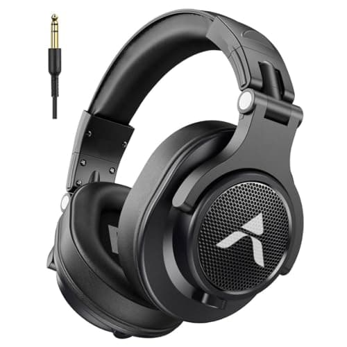 Adcom Sound Master Professional Studio Monitoring DJ Wired Over Ear Headphones with 40mm Drivers, Fashion Design & 6.3mm Detachable Cables (Black)