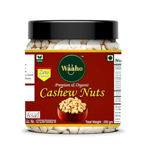 WAAHO Dry Fruits Combo Pack- Raisins, Almonds, Roasted Pista, Cashews | Nutritious Healthy Snacks Ideal for Gifting, Festive Hampers, Family and Friends Treats | Reusable Jar (250g Each-Pack of 4) 2