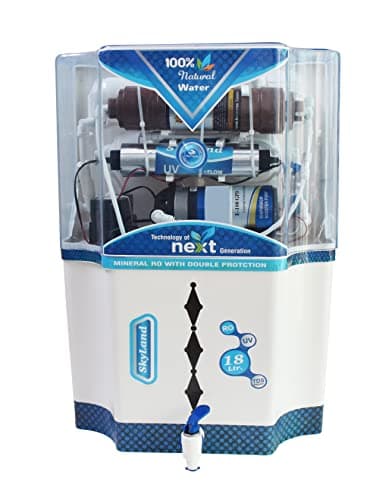 Aqua SkyLand Copper filter + 18 L RO + UV + UF + TDS + COPPER FILTER Water Purifier | White,Blue