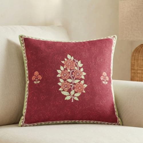 haus & kinder Premium 100% Soft Cotton Decorative Digital Printed Rouge and Rose Cushion Covers | Pack of 5 (40 Cm x 40 Cm) 4