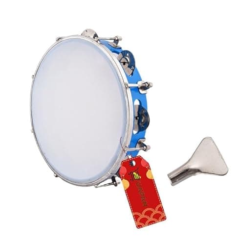 UAPAN Dafli Musical Instrument I Dafli/Tambourine I 7inch Hand Percussion Musical Instrument I Blue color I small Tambourine
