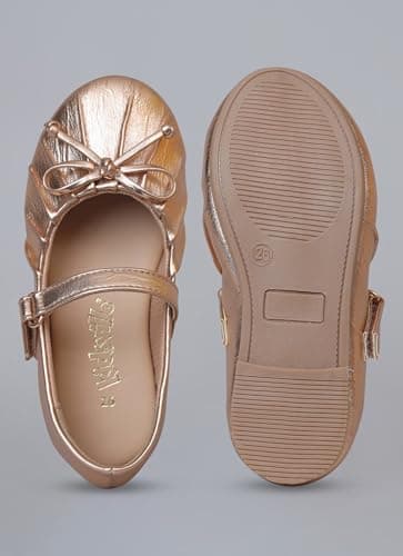 Kidsville Lightweight & Comfortable Ballet Flat Casual Girls Ballerina Slip-On Belly Shoes Footwear for Kids Rose Gold 3