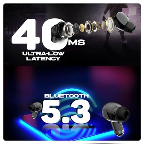 Cosmic Byte CosmoBuds X220 True Wireless Earbuds (TWS), BT 5.3, 40ms Latency GOD Mode™, Music Mode, 40Hrs, DNS, ENC, IPX5, Voice Assistant (Black) 2