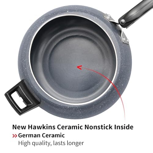 Hawkins 5 Litre Ceramic Nonstick Pressure Cooker, Induction Inner Lid Cooker, Granite Contura shaped Cooker, Blue (ICC50) 3