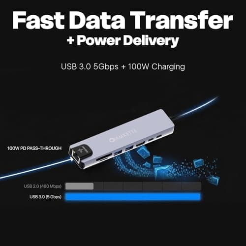 Amkette 8-in-1 Pro 1Gbps Docking Station for Laptop,Type C hub with 100W Power Delivery&USB C Data Transfer, 4K HDMI,USB 3.0,1Gbps Ethernet,SD/TF Card Reader,for All Type C Devices-MacBook&Laptops 3