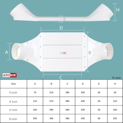 Ardnib 6" Beam Crosser/Beam Splitter/Inline Duct Ventilation System Accessory (160 mm / 6 Inch) 2