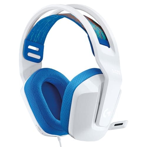 Logitech G335 Lightweight Gaming Wired Over Ear Headphones with Mic Flip to Mute 3.5Mm Audio Jack, Memory Foam Earpads, Compatible for Pc, PlayStation, Xbox, Nintendo Switch (White) 2