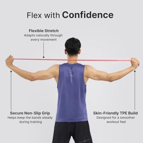 CULT Resistance Band 13MM (7-15Kgs), Latex-Free TPE Loop Band for Strength Training, Pull-Up Assistance, Mobility Exercises & Home Gym Workouts, Red & Grey 4