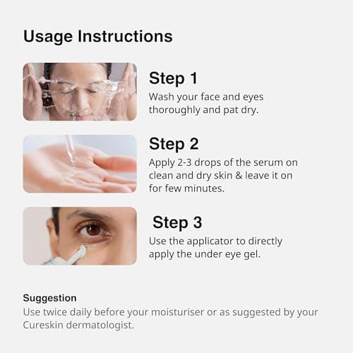 Cureskin Anti Aging Combo | Anti Aging Cream for Women | Collagen Boost Hyaluronic Acid Serum for Face | Under Eye Cream for Men and Women | Dark Circles Removal 5