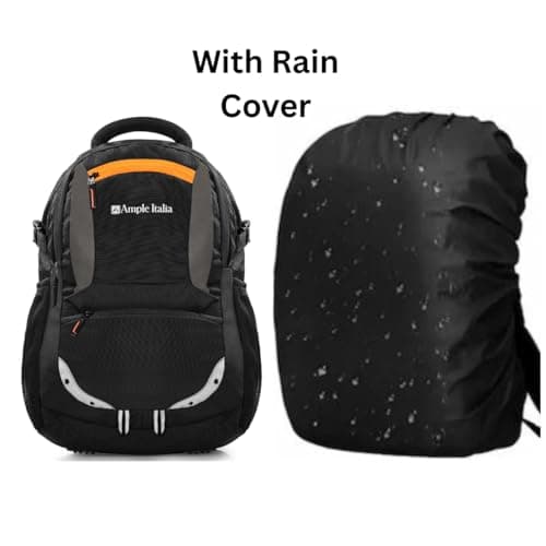 AMPLE ITALIA 40L Laptop Backpack for Men | Fits up to 16 Inch Laptops | 3 Main Compartments Water Resistant Office Bag | Padded Ergonomic Shoulder Straps | Black 4