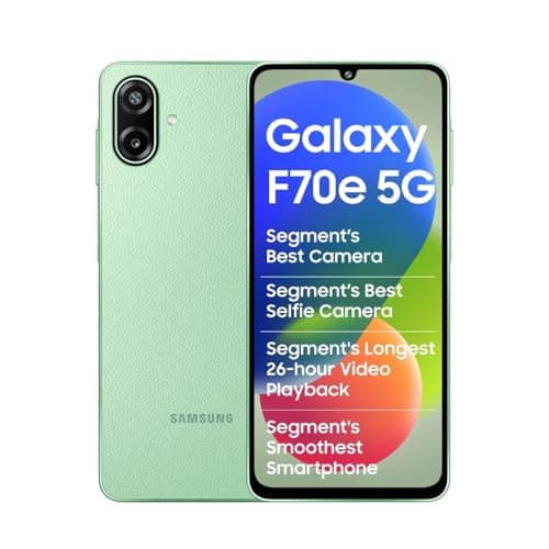 Samsung Galaxy F70e 5G (Limelight Green, 128 GB) (6 GB RAM) | 6000 mAh Battery | Dimensity 6300 | Octa Core Processor | 6.74" PLS LCD Display |
