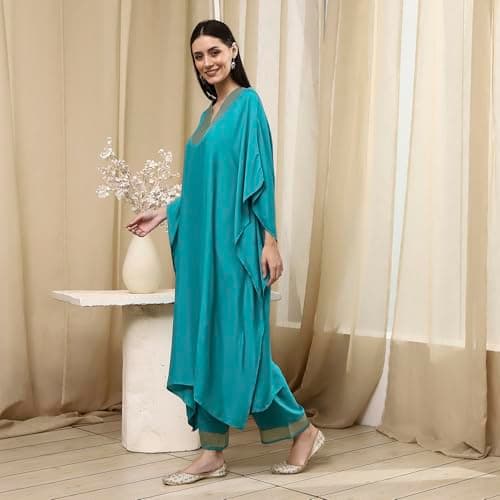 Biba Women Teal Blue Dyed Co-ord Set_38 3