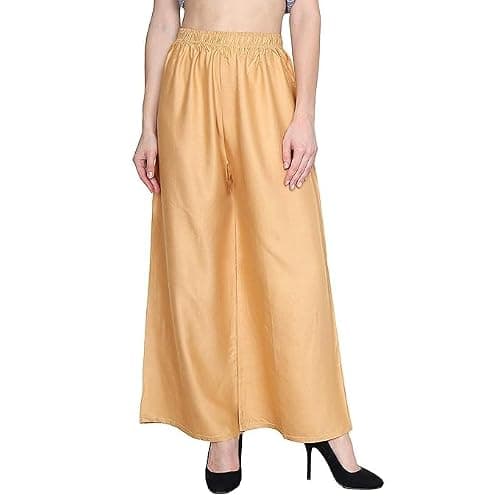 Lovely India Fashion Palazzo Reoan for Womans and Girls Golden 3XL
