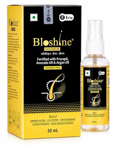 Bloshine Hair Serum | Fortified With Procapil & Argan Oil | Blend Of UV Filters | Antioxidants | Conditioners | Hair Moisturisers | Helps To Strengthen and Protect Hair (50ml)