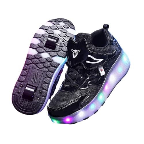 ATORSE Kids Led Roller Shoes Casual Skating Shoes with Double Wheels for Boys Girls 23Cm 4