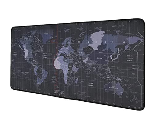 Seagull flight of fashion Large Extended XXL Gaming Mouse Pad with Non-Slip Rubber Base, Stitched Embroidery Edge Mouse Mat for Laptop, Computer and Desk -90 x 40 x 0.3 CM - World Map