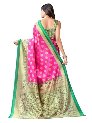 Shiv Textiles Women's Art Silk Paisley Saree(133S103_Pink) 3