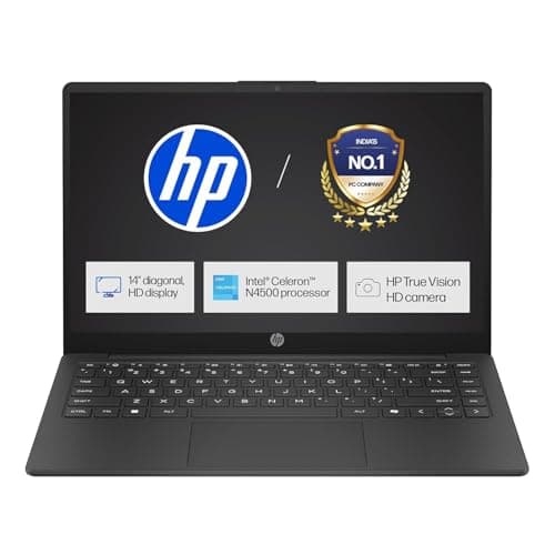 HP 14s Intel Celeron Dual Core N4500 Laptop (8GB/512GB SSD/Win 11) 14.0" HD Display, MSO 24, Black, 1.46kg, DQ3149TU Thin and Light Business Laptop