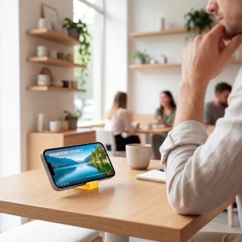 Morpiq Foldable Phone Stand – Pocket-Sized Portable Mobile Holder for Travel & Desk, Keychain Stand Compatible with iPhone, Samsung, OnePlus, Vivo, Oppo & All Smartphones | 3D Printed (Yellow) 5