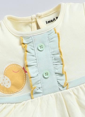 Smart Baby Cotton Frock Set for Baby Girl – Stylish Soft Dress with Bloomer & Headband | 9-12 Months | Mint and White | Pack of 1 3