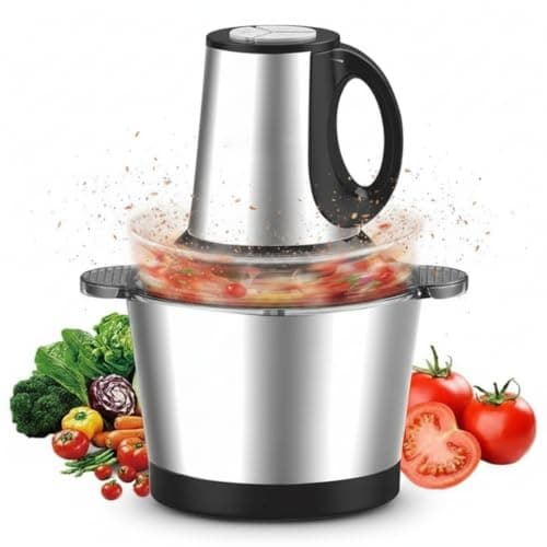 SWARIVON Electric Chopper for Kitchen 2L Stainless Steel Bowl Heavy Duty Meat Grinder & Food Processor Vegetable Chopper, Onion Garlic Cutter, Mincer, Blender 4 Stainless Steel Blades