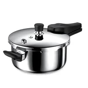 Tramontina Aero Arc 3.5L Tri-Ply Stainless Steel Pressure Pan | Wide Shallow | Frying & One-Pot Meals | Food-Grade SS304 | 3-Layer Safety | Gas & Induction Compatible | Helper Handle.