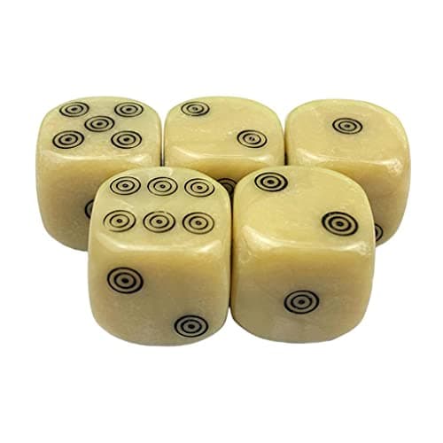 UJEAVETTE 5 PCS Round Corners Opaque Acrylic 16mm Six Dice Roleplaying RPG DND Game 2