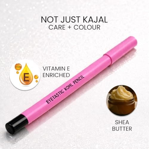 Coloressence Eyetastic Kohl Kajal Pencil, Bold Black, 1.2gm | Long Lasting | Smudgeproof | Infused with Vitamin-E, Shea Butter | One Swipe Application 4