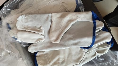 Leather hend gloves,Primium Safety Hend Gloves for Men | Heavy Duty Industrial Work Gloves | Construction, Welding hend gloves,Gardaning& Factory Use |Durable Protective Hand Gloves(White) 4
