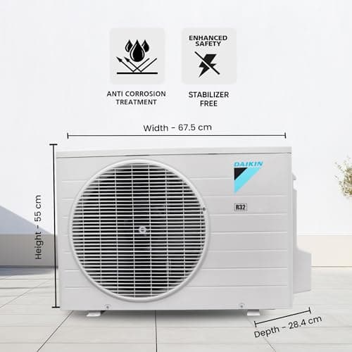 Daikin 0.8 Ton 2 Star, New Star rated,Fixed Speed Split AC (Copper, PM2.5 Filter, FTQ28XV16, White) 5