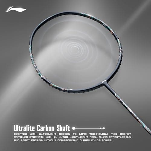 Li-Ning Li-Ning G-Force 3800 II Superlite Strung Badminton Racket with Full Cover | 5U | Maximum Tension ≤ 30 Lbs (Black) 5