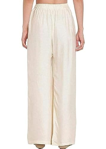Thrifty Thread We Promise Comfort Women's and Girls Cotton Reyon Regular Fit Palazzo Pants (Pack of 1)- OFFWHITE-2XL 2