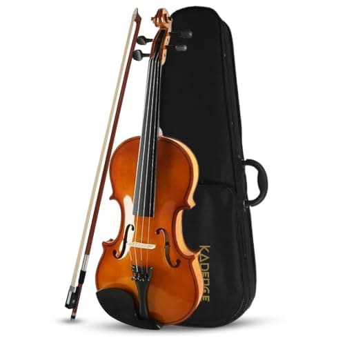 Kadence V001C Vivaldi Violin | 4/4 Full Size with Basswood Body & Brazilwood Bow | Includes Lightweight Hard Case, Bow, Rosin & Learning Course | Brown