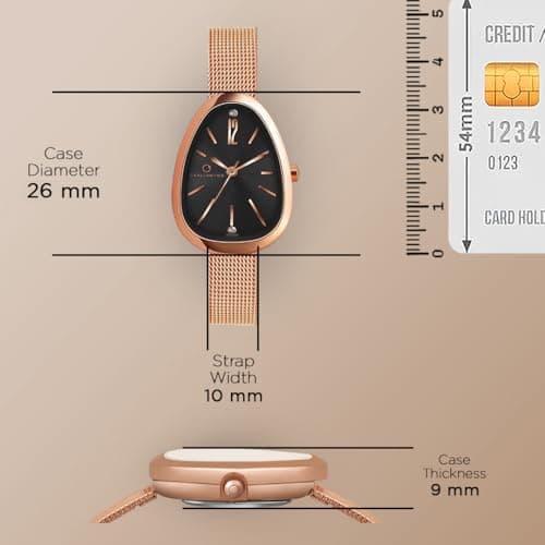 Carlington Iconic 2047 Analog Watches for Women with Premium mesh Strap, Scratch-Resistant Dial, and Water-Resistant Body – Elegant Watches for Women and Girls (Rose Black) 3