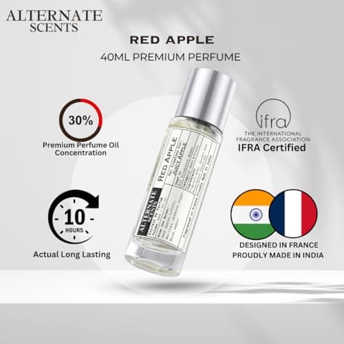 Alternate Scents RED APPLE 40ml Long Lasting Perfume For Women|Strong&Long Lasting with 30% Oil Concentration|Sweet Fruity Gourmand|Fragrance From France |Made In India| 5