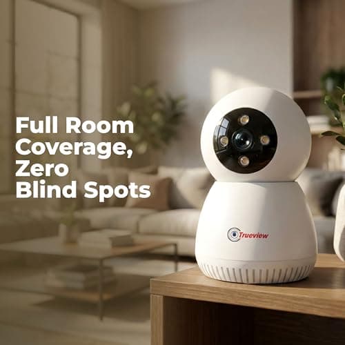 Trueview 3MP WiFi Robot Security Camera with 360° Rotation | All Time Color Night Vision | Smart Tracking | Two Way Audio | Alexa Compatible | 256GB SD Card Support | STQC Certified 5