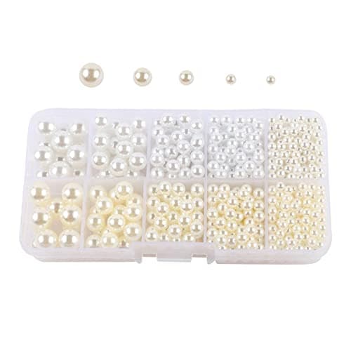 Snappsy® Artificial Pearl Beads No Hole 4/5/6/8/10mm for Hats Table Scatter Clothes White Beige|Crafts | Beads & Jewelry Making |Beads|1 Box No Hole Imitation Pearls Beads 5