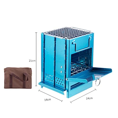 Club Bollywood®Backpacker Wood Burning Stove Charcoal Roast Burner Outdoor 15X15X21Cm|Home & Garden | Outdoor Cooking & Eating |1 Piece BBQ Grill 5