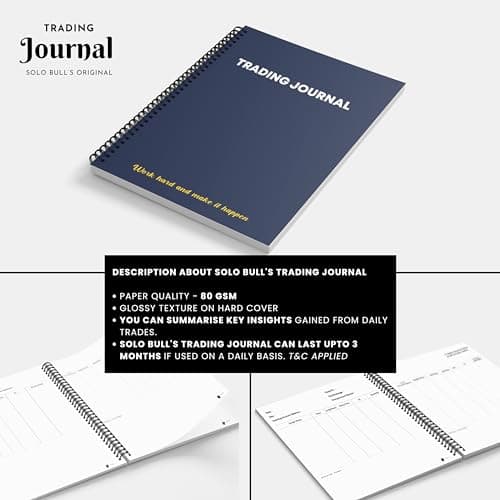 SOLO BULL Trading Kit Combo - [ 1 Trading Journal + Classic Chart Patterns Posters - Set of 6 Sheets + Candlestick Chart Patterns Posters - Set of 6 ... and Actions, Technical analysis strategies. 2