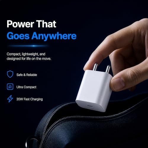 AIL-KIN 20W Type C Adapter [MFi Certified, 6 Months Warranty] Compatible for iPhone 17 series/16series,15/14/13/12/11 Series with PD Fast Charging Adaptor ROMITAZ 4